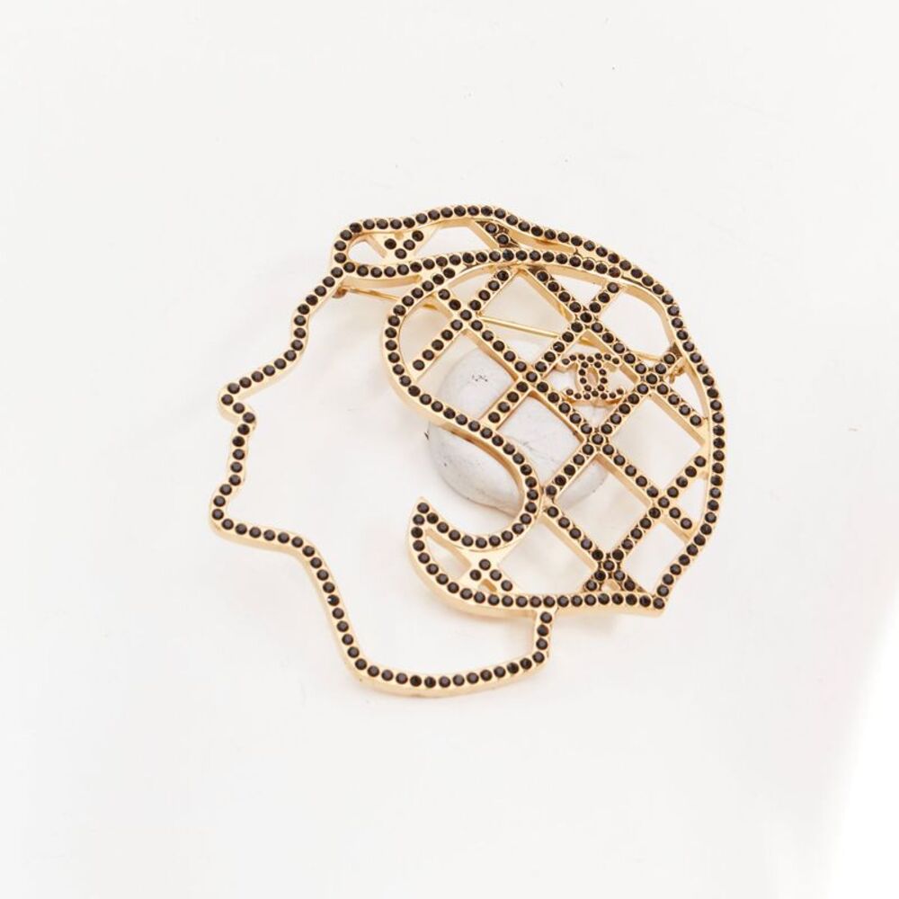 Chanel Silhouette Gold Pin Brooch